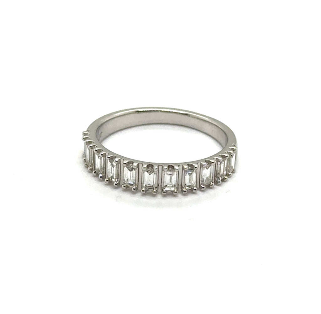 14kt White Gold 0.50Ctw Baguette Diamond Stackable Wedding Band