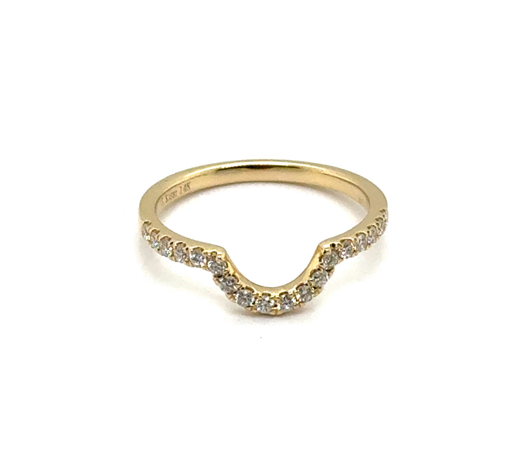 14kt Yellow Gold Curved 0.26Ctw Diamond Stackable Wedding Band