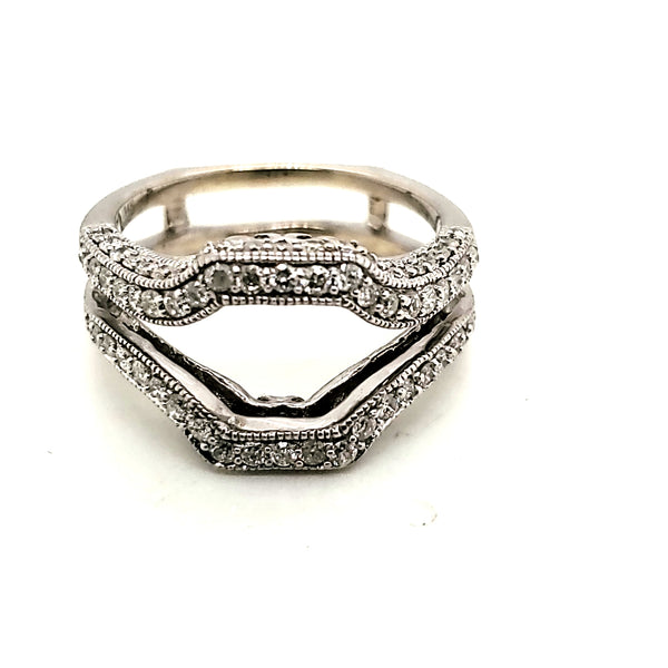 14kt White Gold Diamond Ring Guard