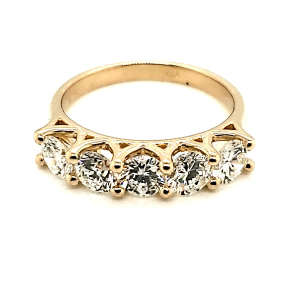 14kt Yellow Gold and Diamond Wedding Band