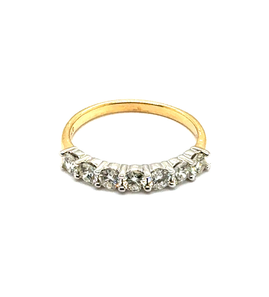 14kt Yellow And White Gold Shared Prong 0.75 Carat Total Weight Diamond Stackable Wedding Band