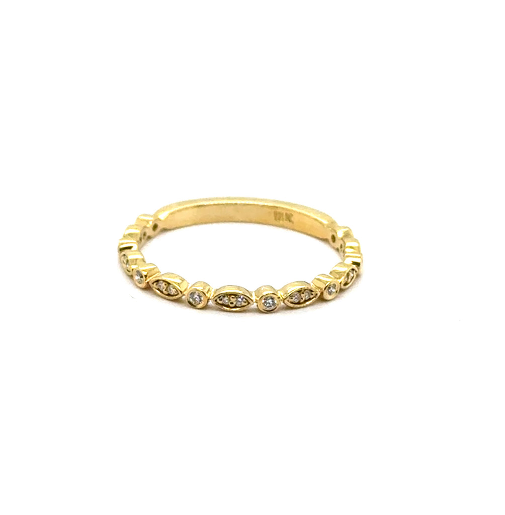 18kt Yellow Gold Stackable 0.11Ctw Diamond Wedding Band