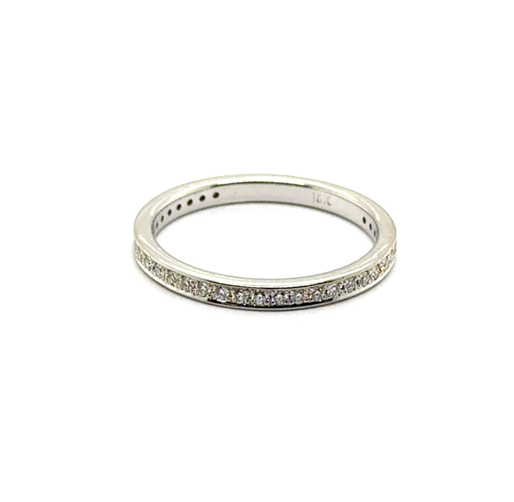 18kt White Gold Stackable 0.27Ctw Diamond Wedding Band