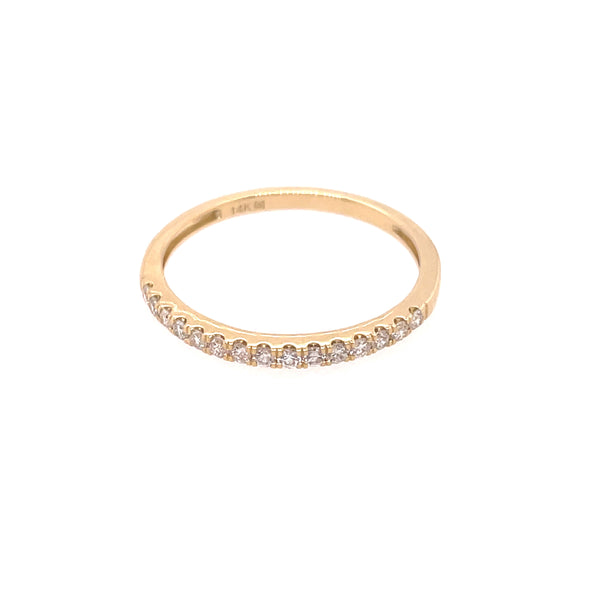 14Kt Yellow Gold Diamond Stackable Wedding Band