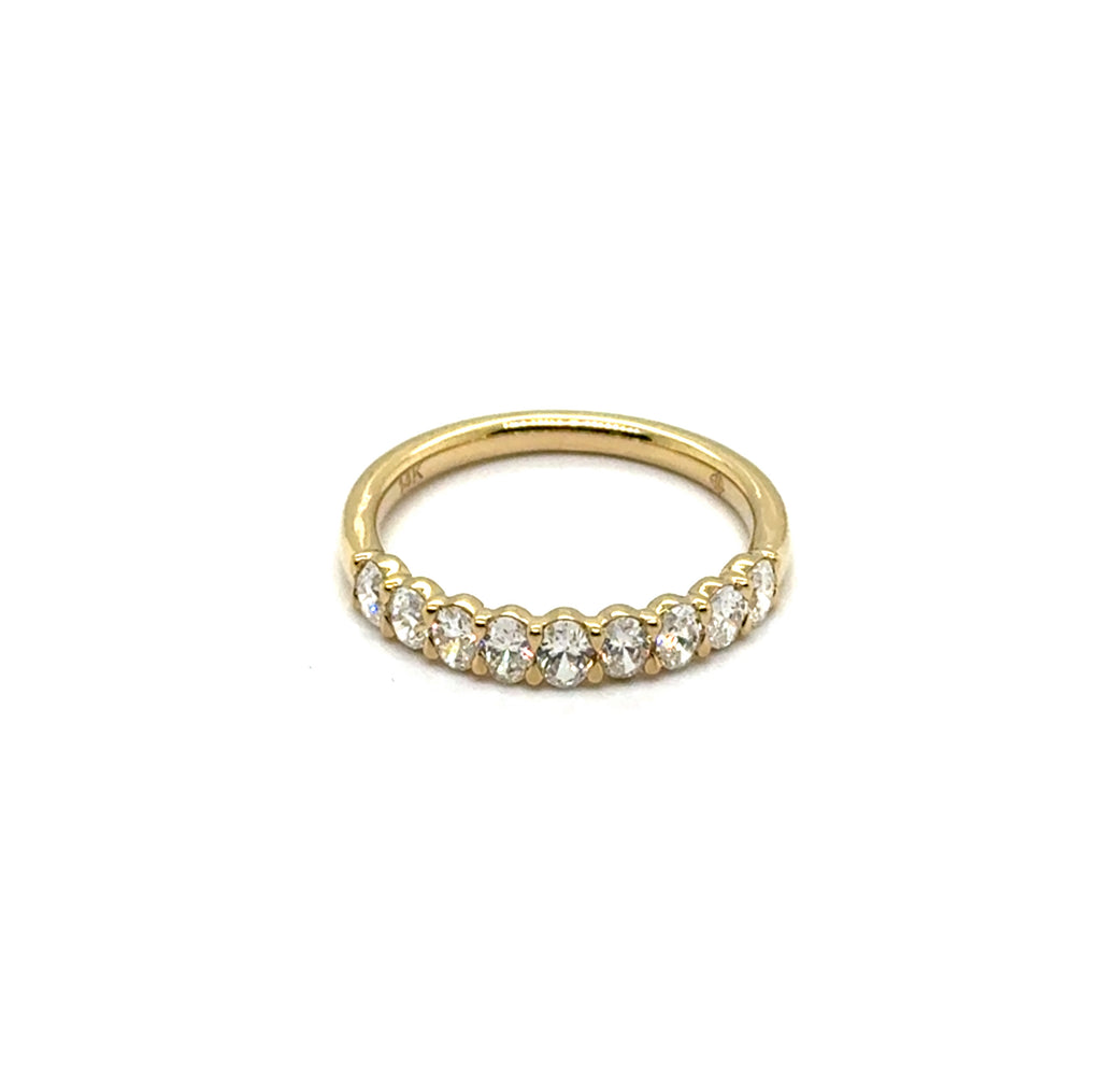 14kt Yellow Gold Oval Diamond Stackable Wedding Band