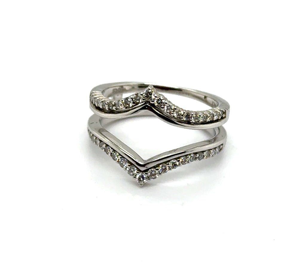 14kt White Gold 0.41Ctw Diamond Ring Guard