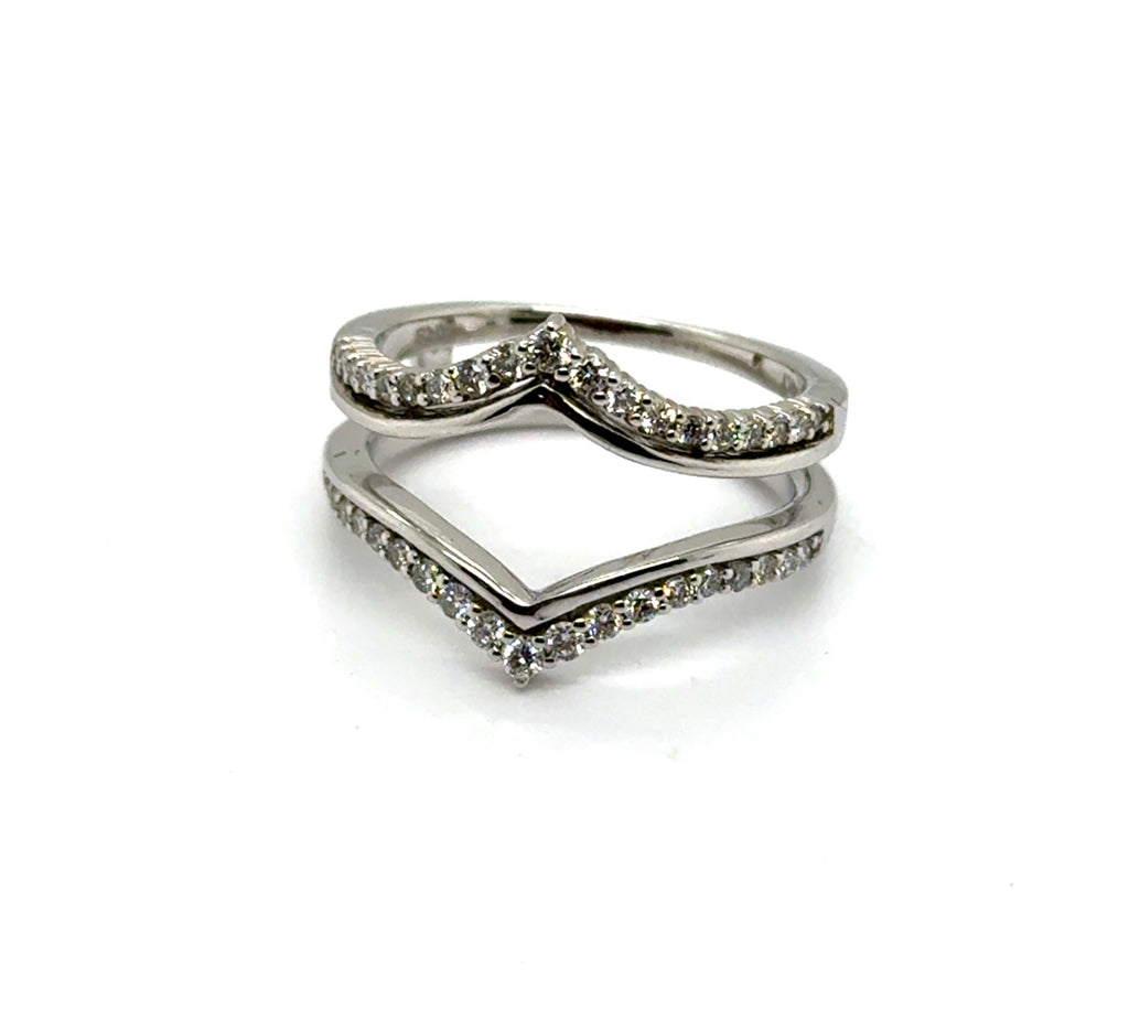 14kt White Gold 0.41Ctw Diamond Ring Guard