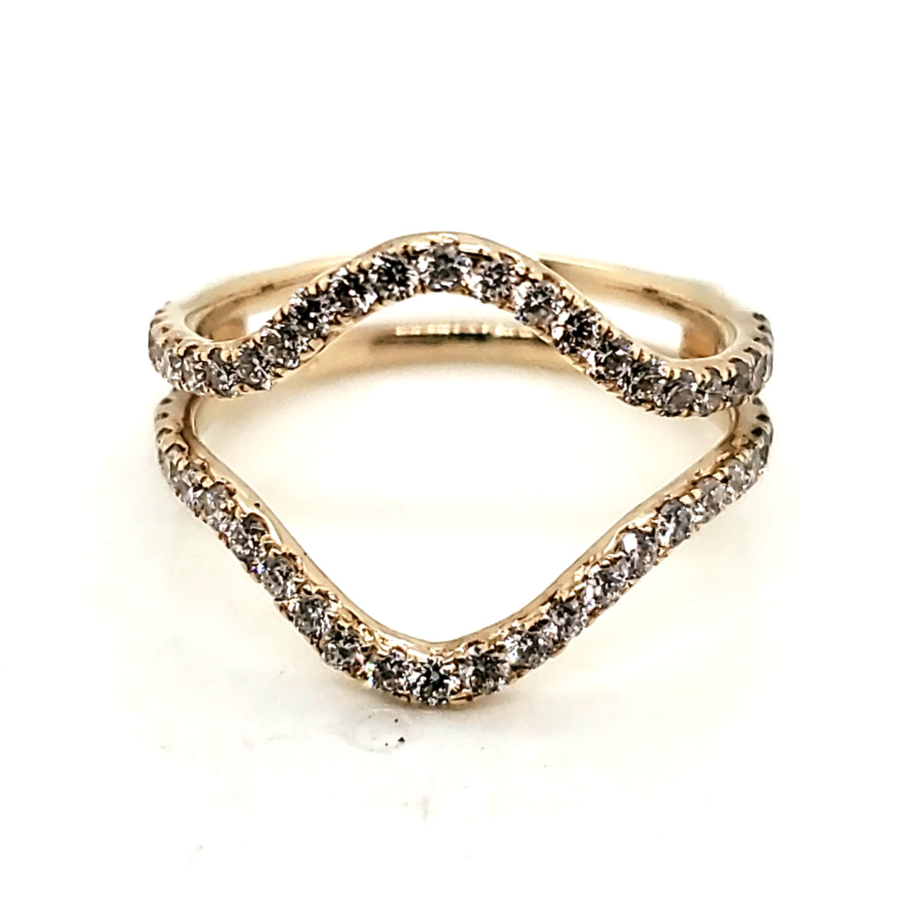 14kt Yellow Gold and Diamond ring Guard