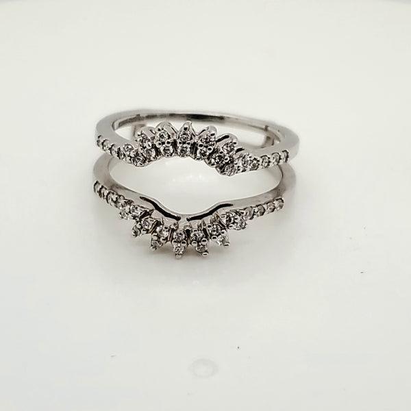 14kt White Gold Diamond Ring Guard