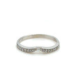 14kt Gold and Diamond Contoured Wedding Band