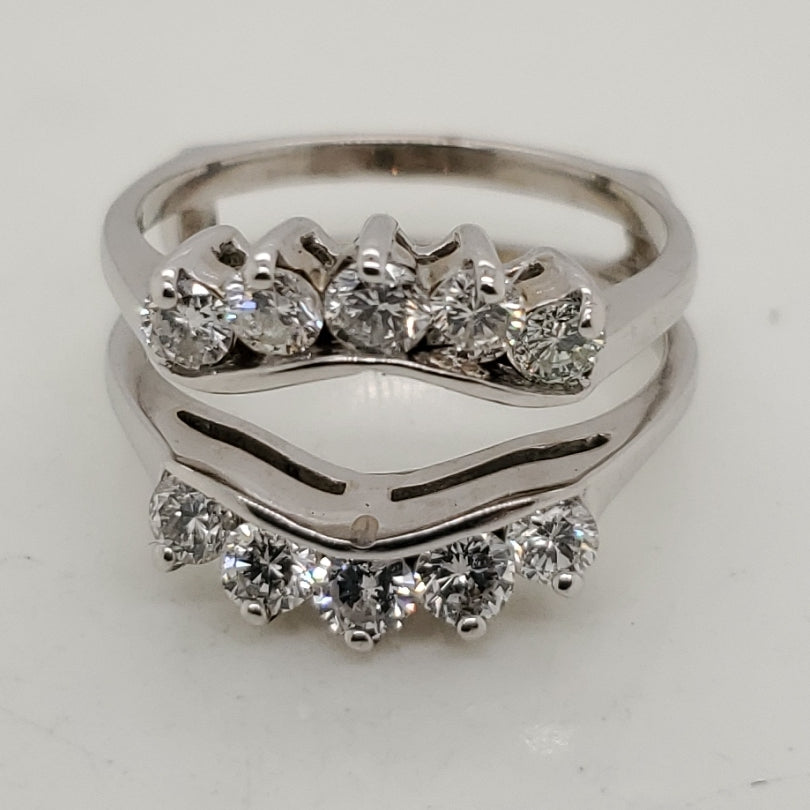 14kt White Gold Diamond Ring Guard