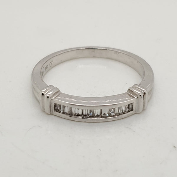 18kt White Gold Baguette Cut Diamond Wedding Band