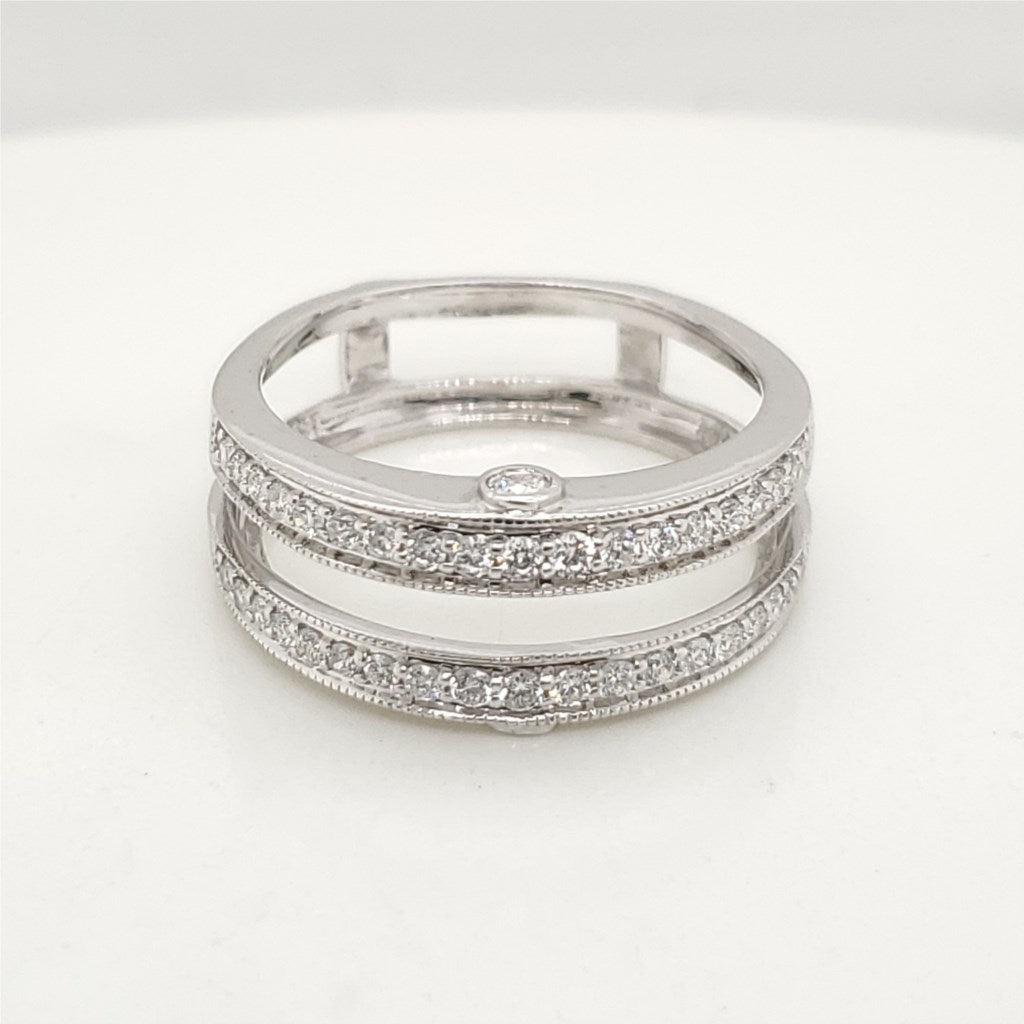 14kt White Gold and Diamond Ring Guard