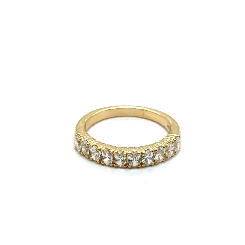 14kt Yellow Gold 1Ctw Oval Diamond Stackable Wedding Band