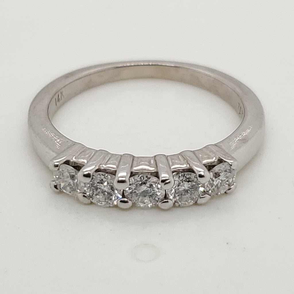 14kt White Gold and Diamond Wedding Band
