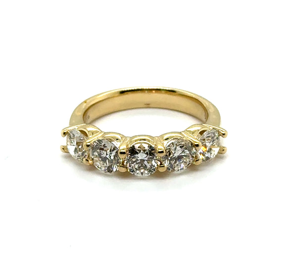 2.56 Ctw 14kt Yellow Gold Shared Prong Diamond Stackable Wedding Band