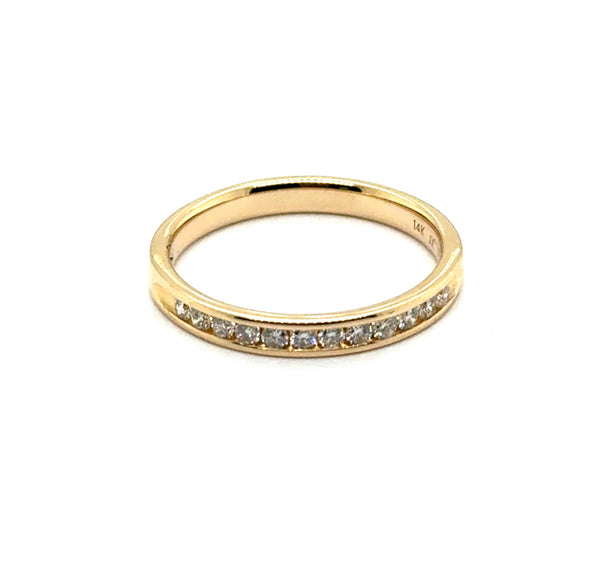 0.25 Ctw 14kt Yellow Gold Diamond Stackable Wedding Band