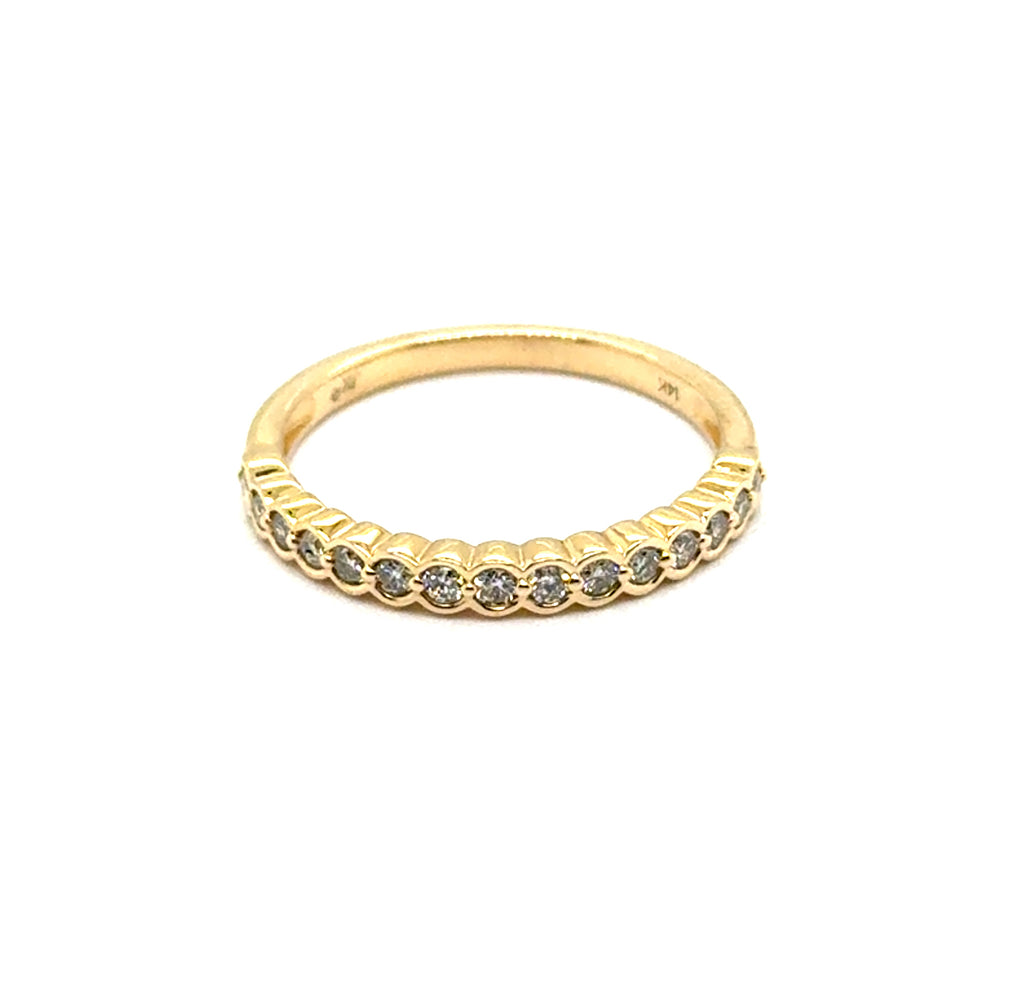 0.25 Ctw14kt Yellow Gold Diamond Stackable Wedding Band