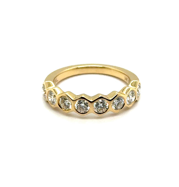 1.12 Ctw14kt Yellow Gold Diamond Stackable Wedding Band