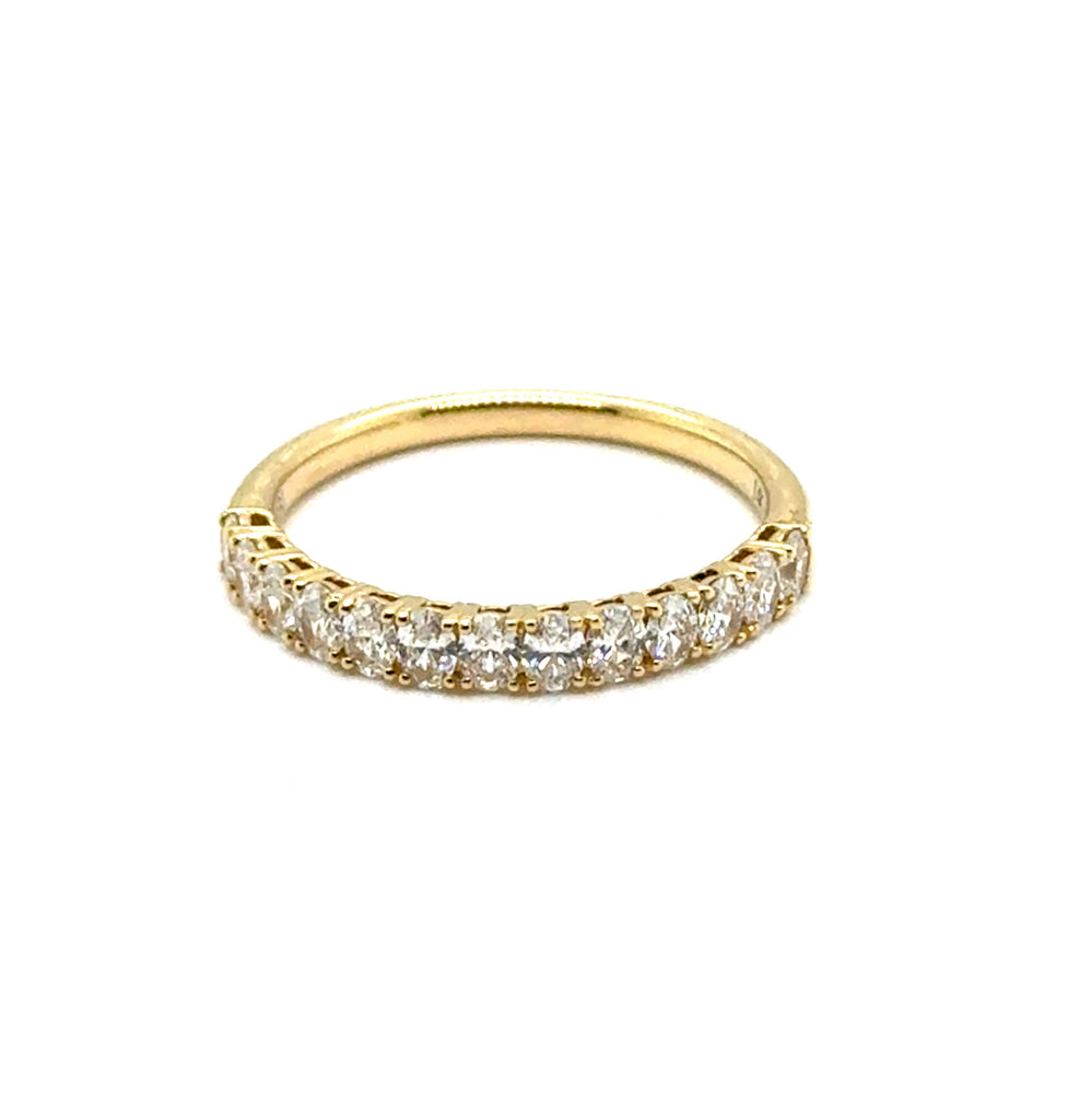 0.64 Ctw 14kt Yellow Gold Shared Prong Oval Diamond Stackable Wedding Band