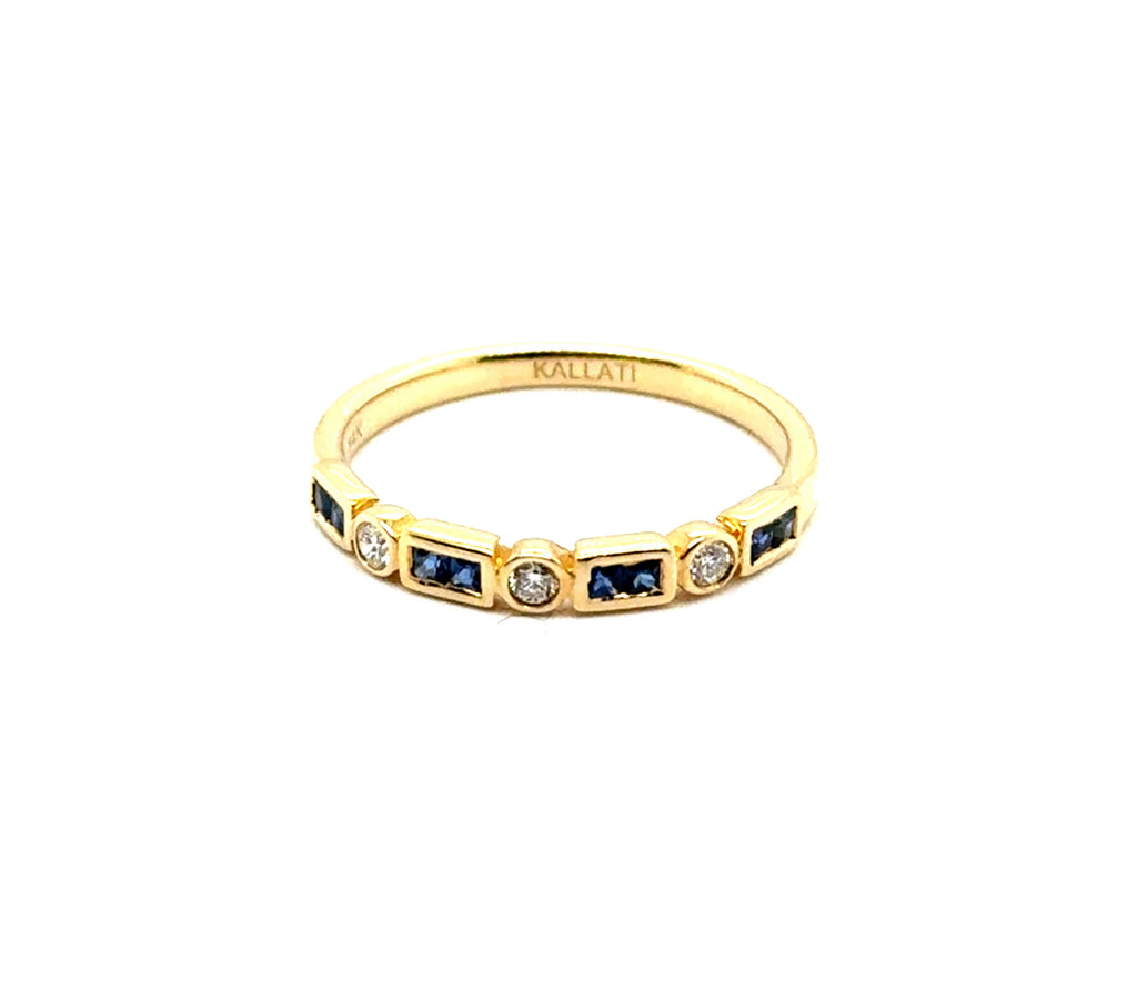 14kt Yellow Gold 0.22Ctw Sapphire And Diamond Band