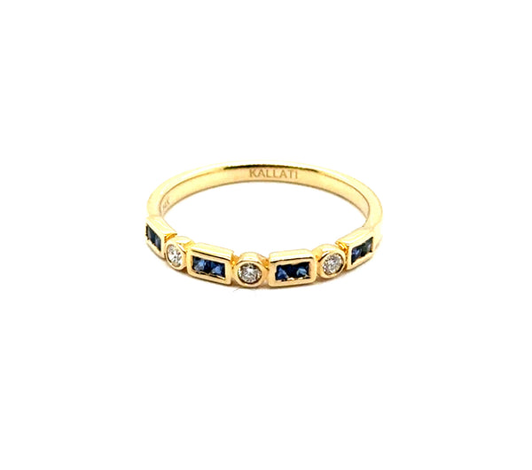 14kt Yellow Gold 0.22Ctw Sapphire And Diamond Band