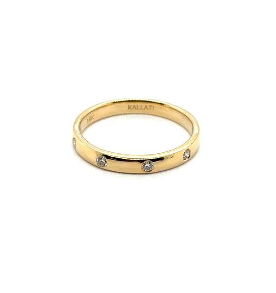 14kt Yellow Gold 0.12Ctw Diamond Stackable wedding Band