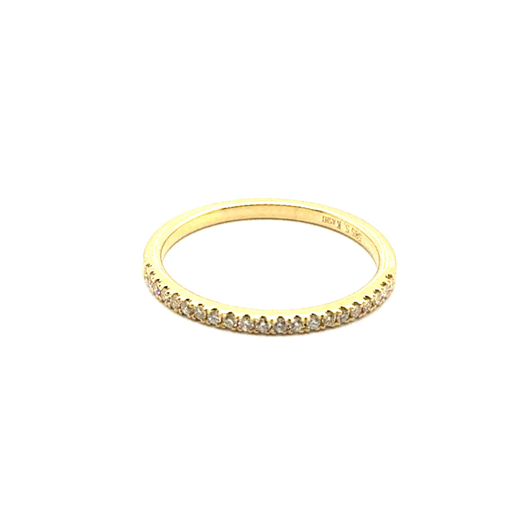 0.14 Ctw 14kt Yellow Gold Diamond Stackable Wedding Band
