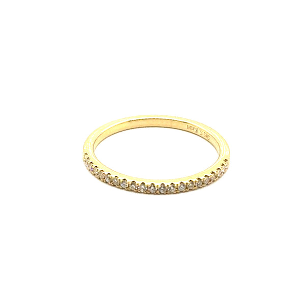 0.14 Ctw 14kt Yellow Gold Diamond Stackable Wedding Band