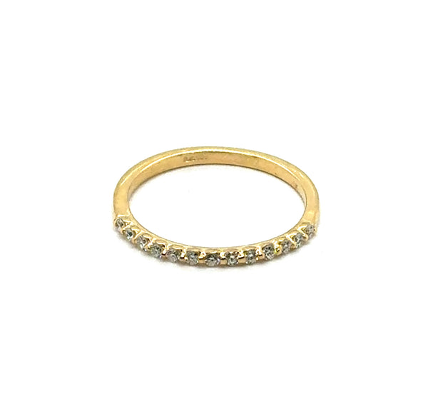 0.18 Ctw 14kt Yellow Gold Diamond Stackable Wedding Band
