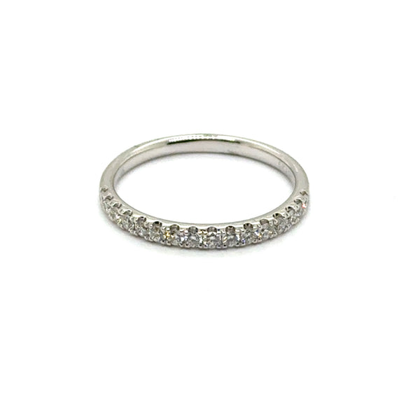 0.29 Ctw 14kt White Gold Diamond Stackable Wedding Band
