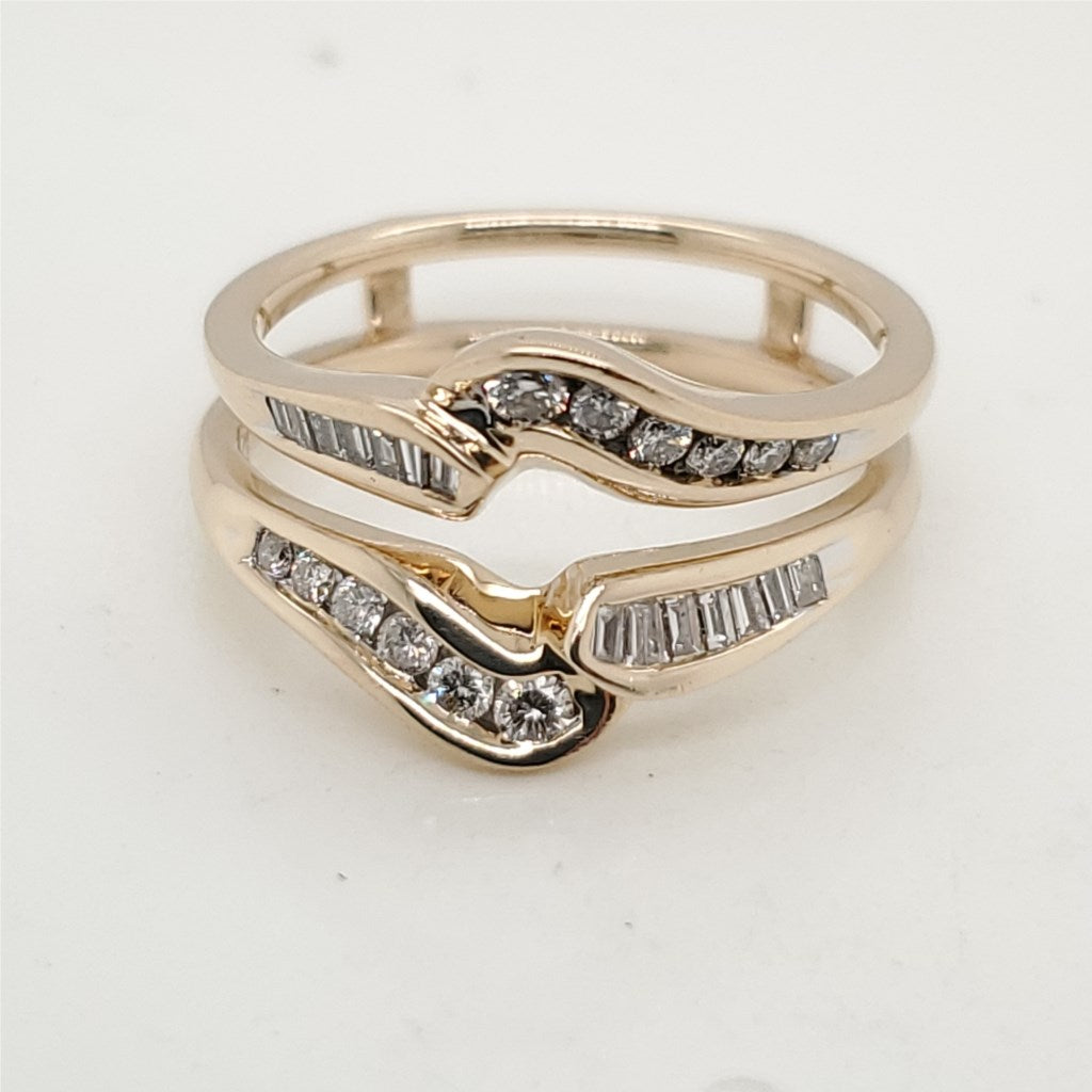 14kt Yellow Gold and Diamond Ring Guard