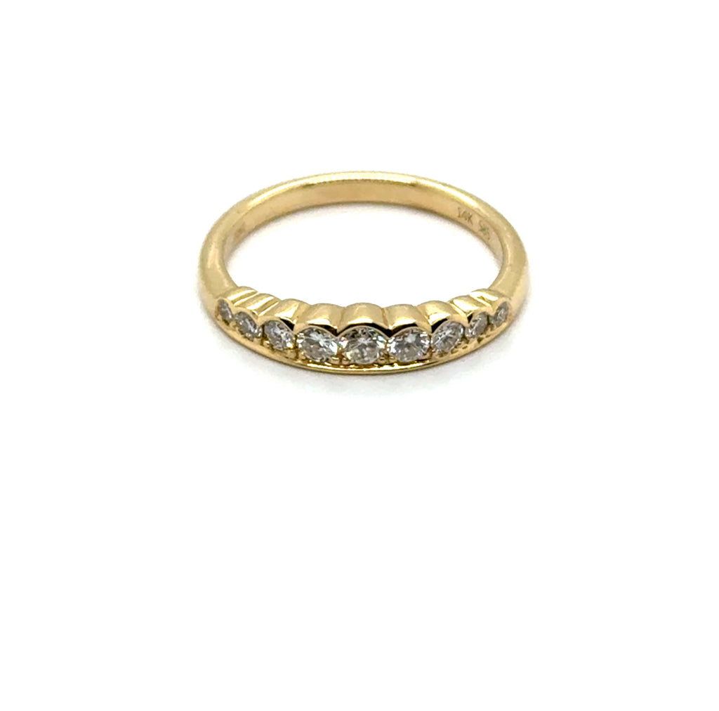 0.38 Ctw14kt Yellow Gold Diamond Stackable Wedding Band