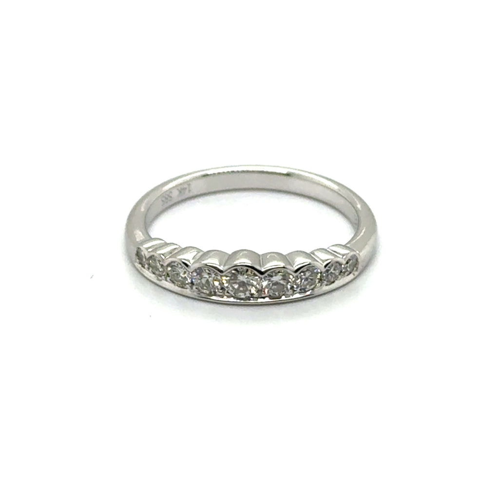 0.40 Ctw 14kt White Gold Diamond Stackable Wedding Band