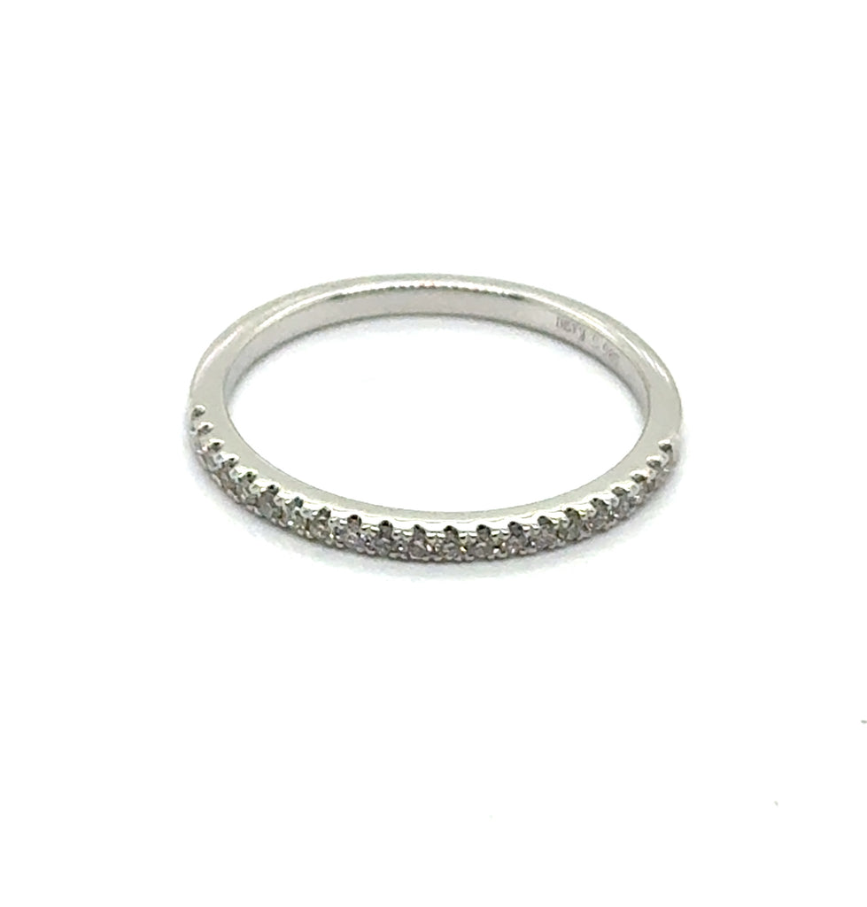 0.14 Ctw 14Kt White Gold Diamond Stackable Wedding Band
