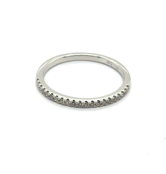 0.14 Ctw 14Kt White Gold Diamond Stackable Wedding Band