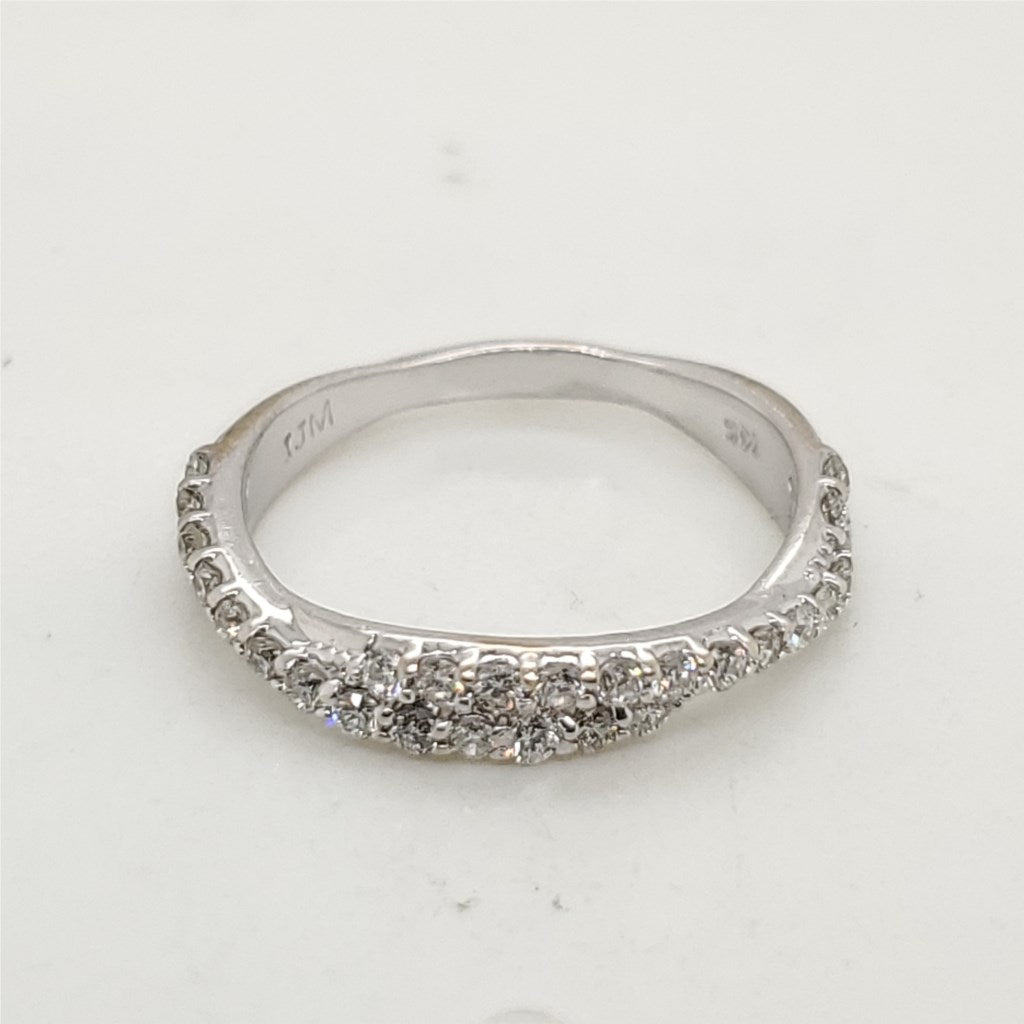 14kt White Gold and Diamond Wedding Band