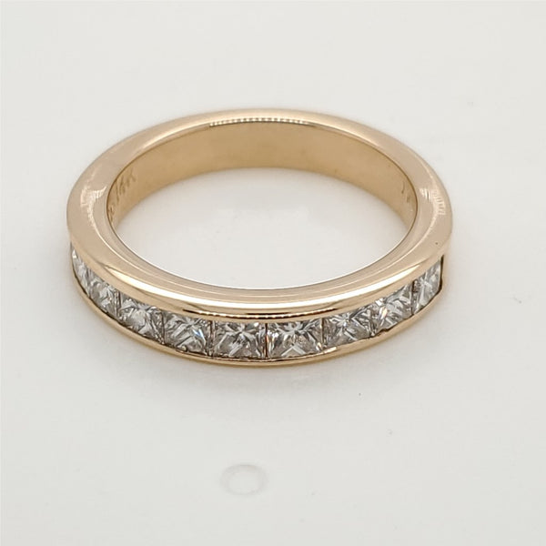 14kt Yellow Gold and Princess Cut Diamond Wedding Band