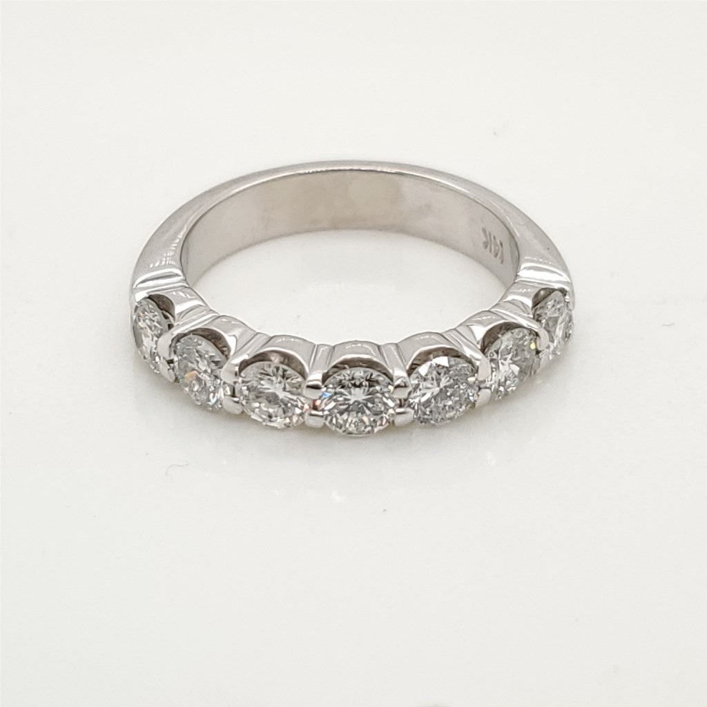14kt White Gold and Diamond Wedding Band