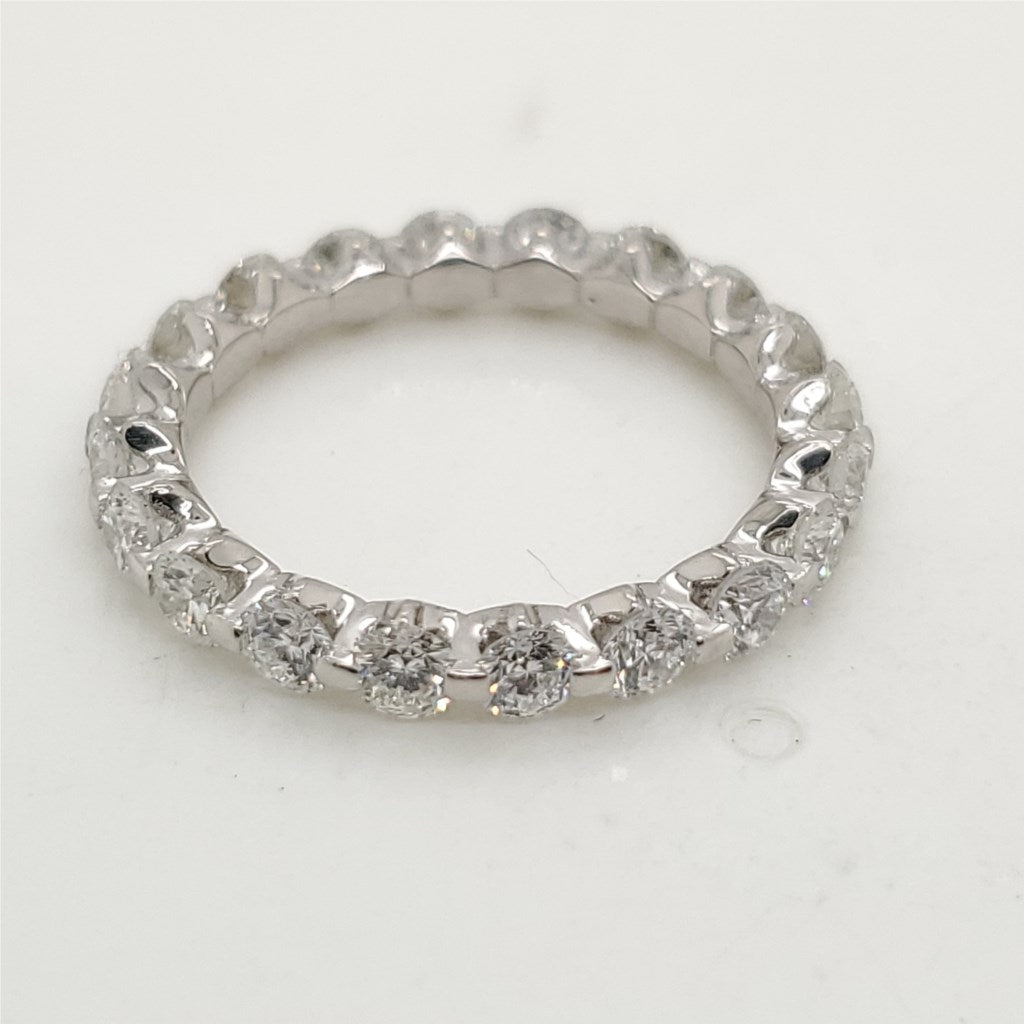 Platinum Shared Prong Diamond Eternity Wedding Band