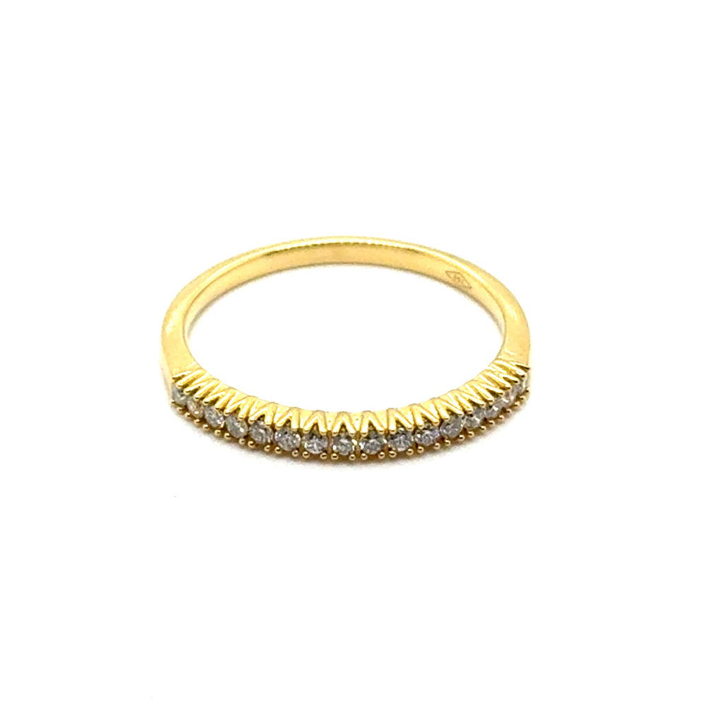 0.20 Ctw 18kt Yellow Gold Diamond Stackable Wedding Band
