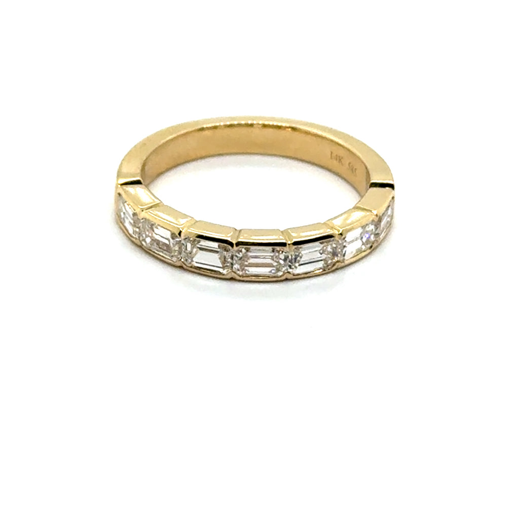 1.43 Ctw 14kt Yellow Gold Emerald Cut Diamond Wedding Band