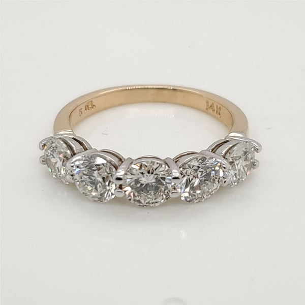 14kt Yellow Gold and Diamond Wedding Band