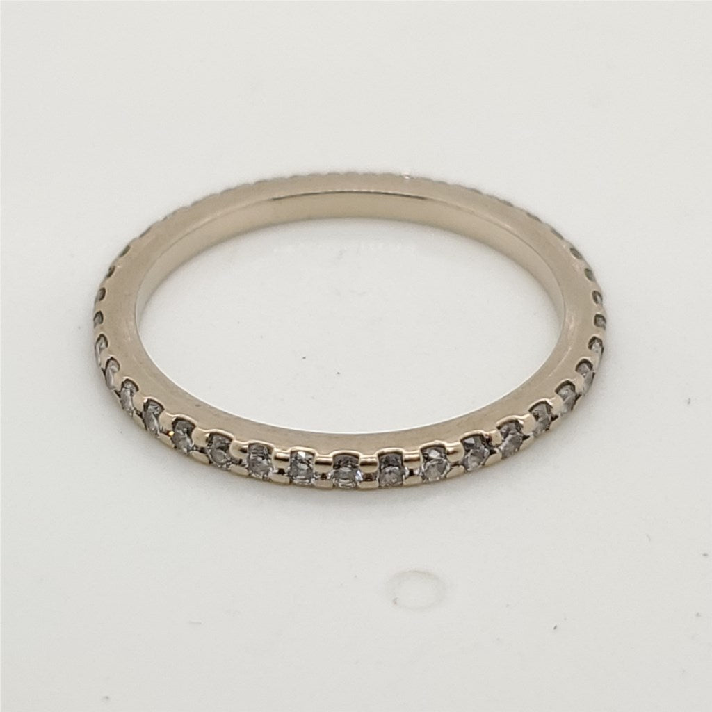 14kt White Gold and Diamond Eternity Wedding Band