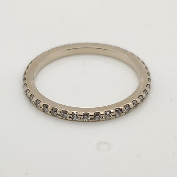 14kt White Gold and Diamond Eternity Wedding Band