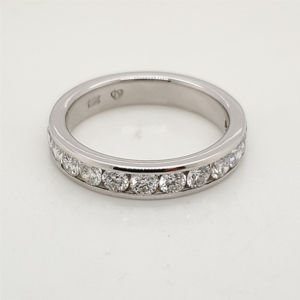 14Kt White Gold Channel Set Diamond Wedding Band