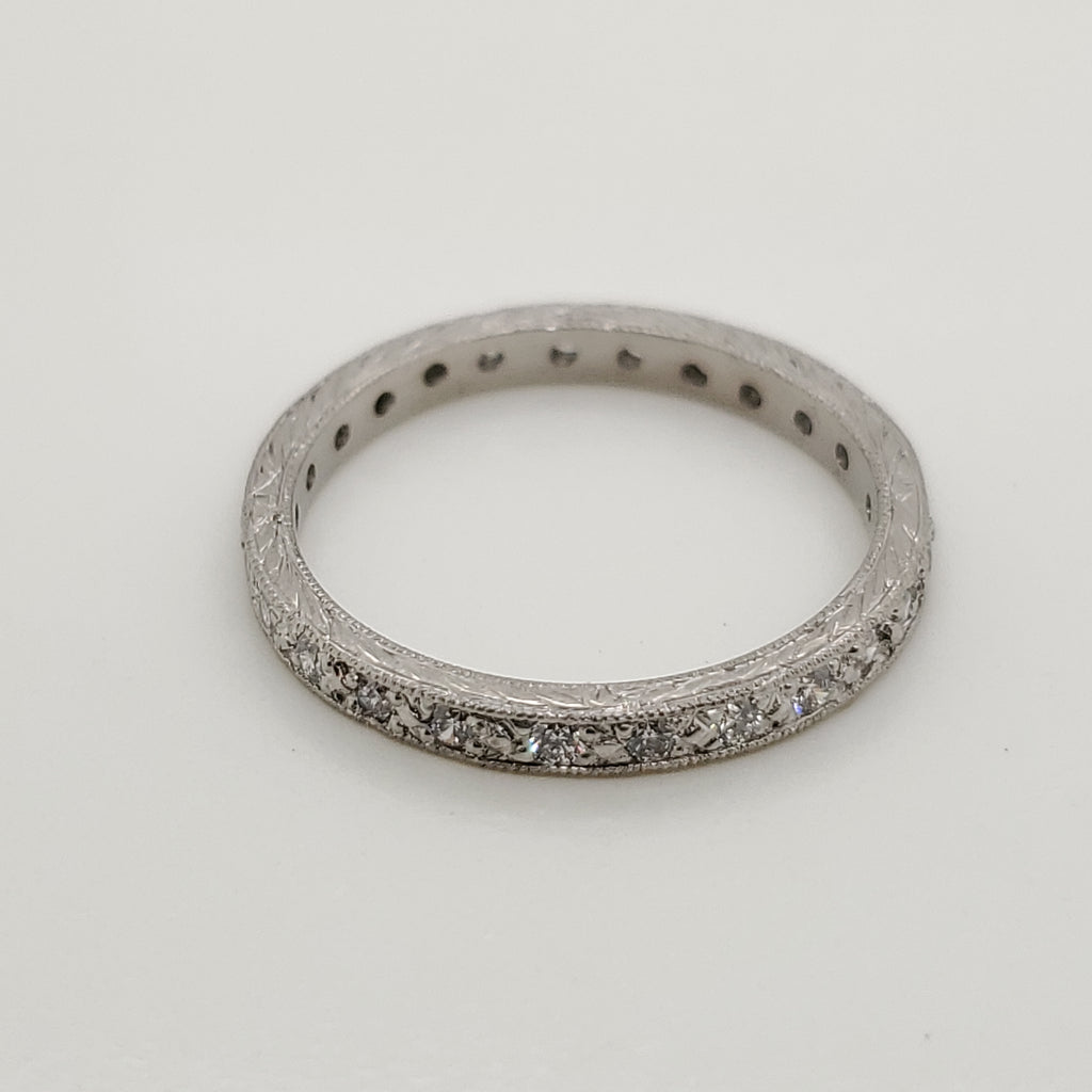 Platinum and Diamond Eternity Style Wedding Band