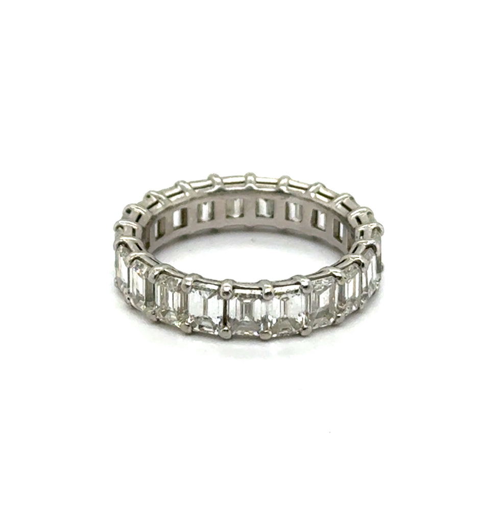 5.43 Cttw Platinum And Emerald Cut Diamond Wedding Band