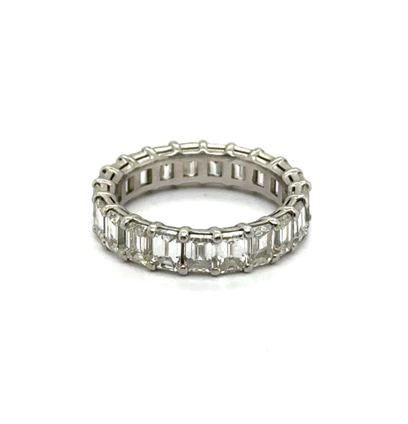 5.43 Cttw Platinum And Emerald Cut Diamond Wedding Band