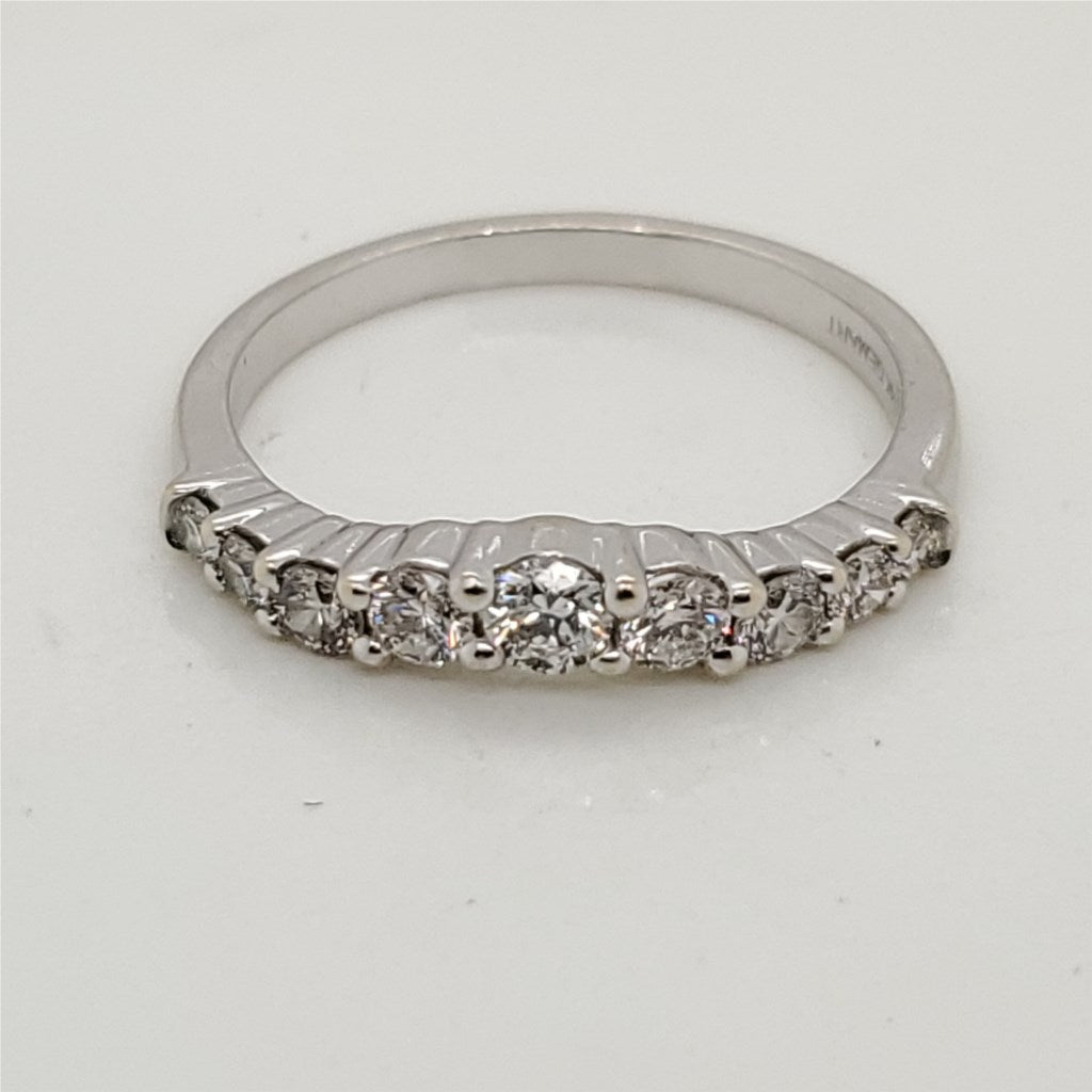 14kt White Gold and Diamond Wedding Band